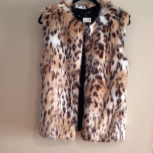 INC faux fur vest